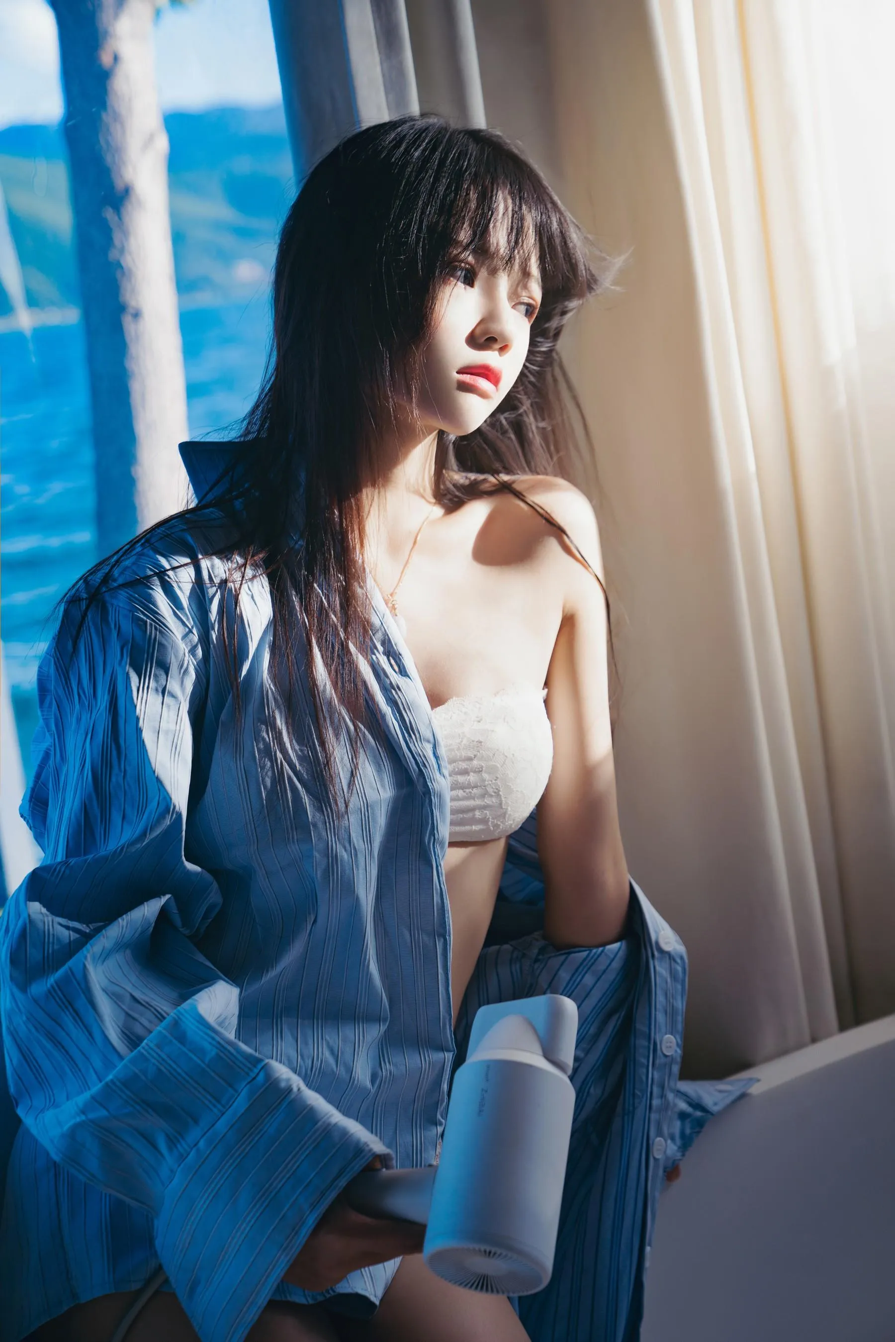 桜桃喵 – NO.159 蓝衬衫 [45P]插图5